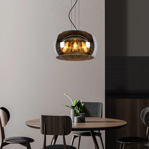 Lucide OLIVIA - Suspension - Ø 40 cm - 3xE27 - Fumé - ambiance 1